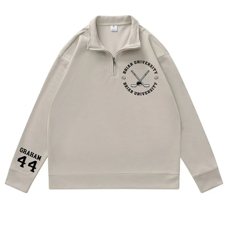 Briar University Graham 44 Hoodies Quarter Zip Men Women Bookish Merch Sweatshirts Hockey Romance Sweatshirt and Hoodie Clothes