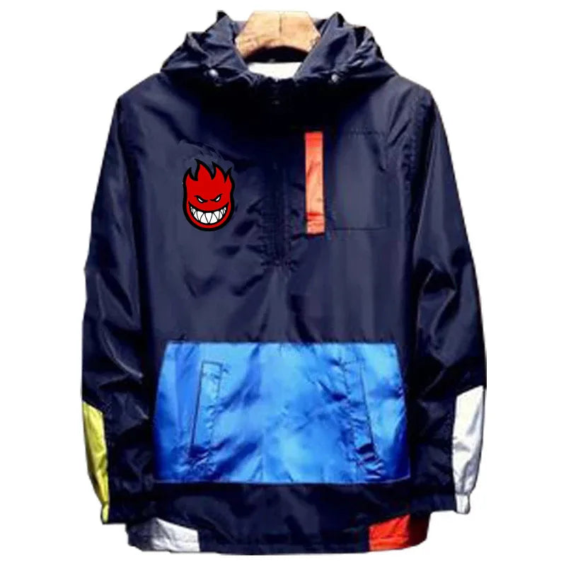 Ripper Spitfire Hip Hop Zombie Design Spitfire Wheels Jacket Zipper Hooded Bomber Jakcet Patchwork Men's Coat Sweatshirt Hoodies