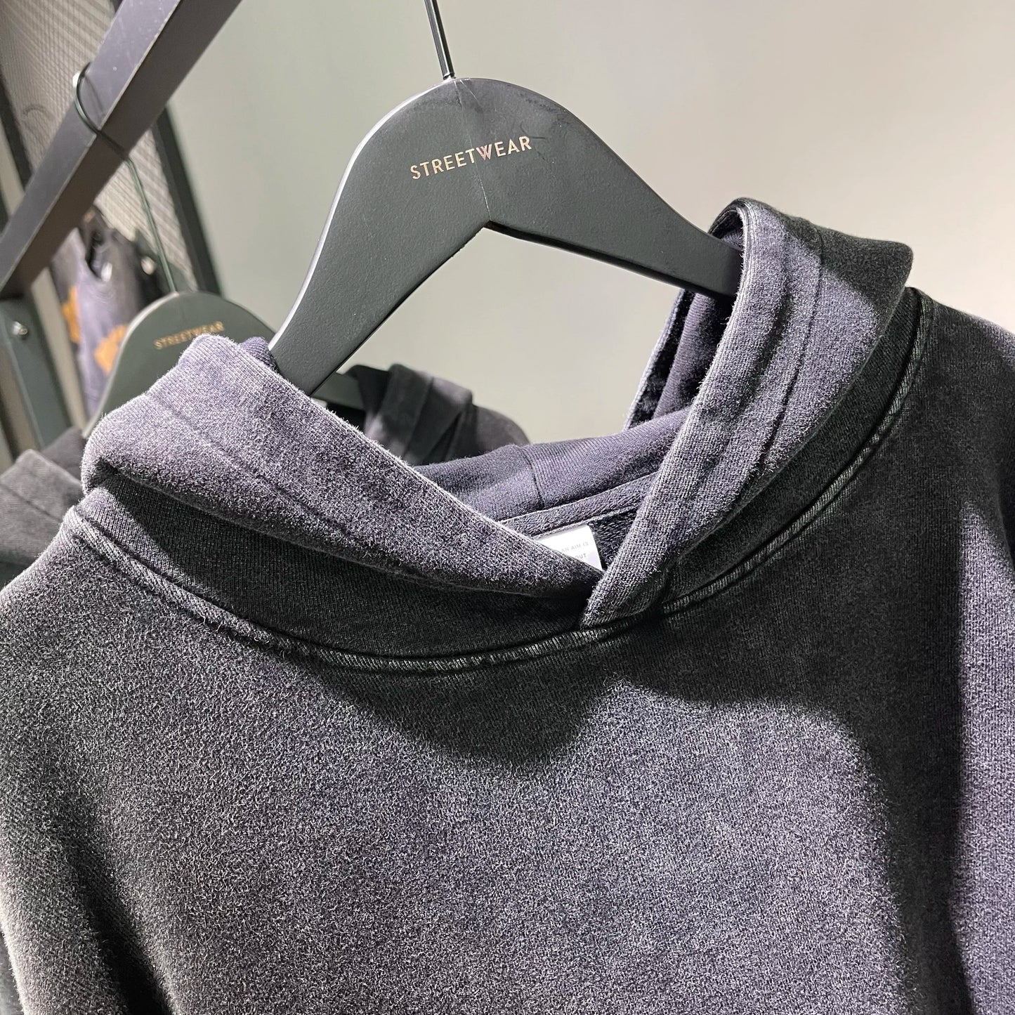 HAI Customizable Retro Washed Hoodies 100% Cotton Tops Black Acid Vintage Hooded Sweatshirts Oversize Hip Hop Male Pullover