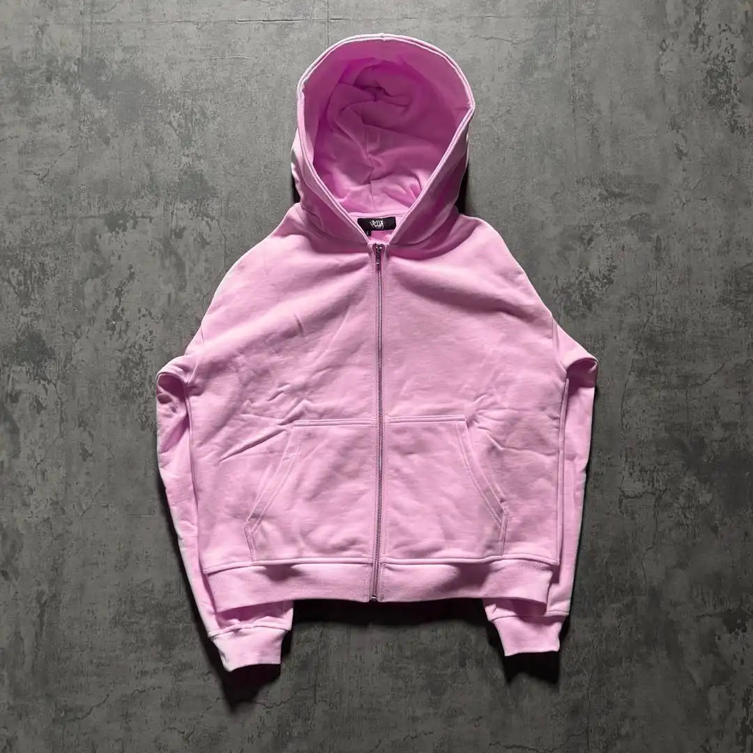 New Fashion High Street Pink Vine Pattern Embroidered Women Sports Hoodie Gothic Harajuku Casual Men and Women Hoodies
